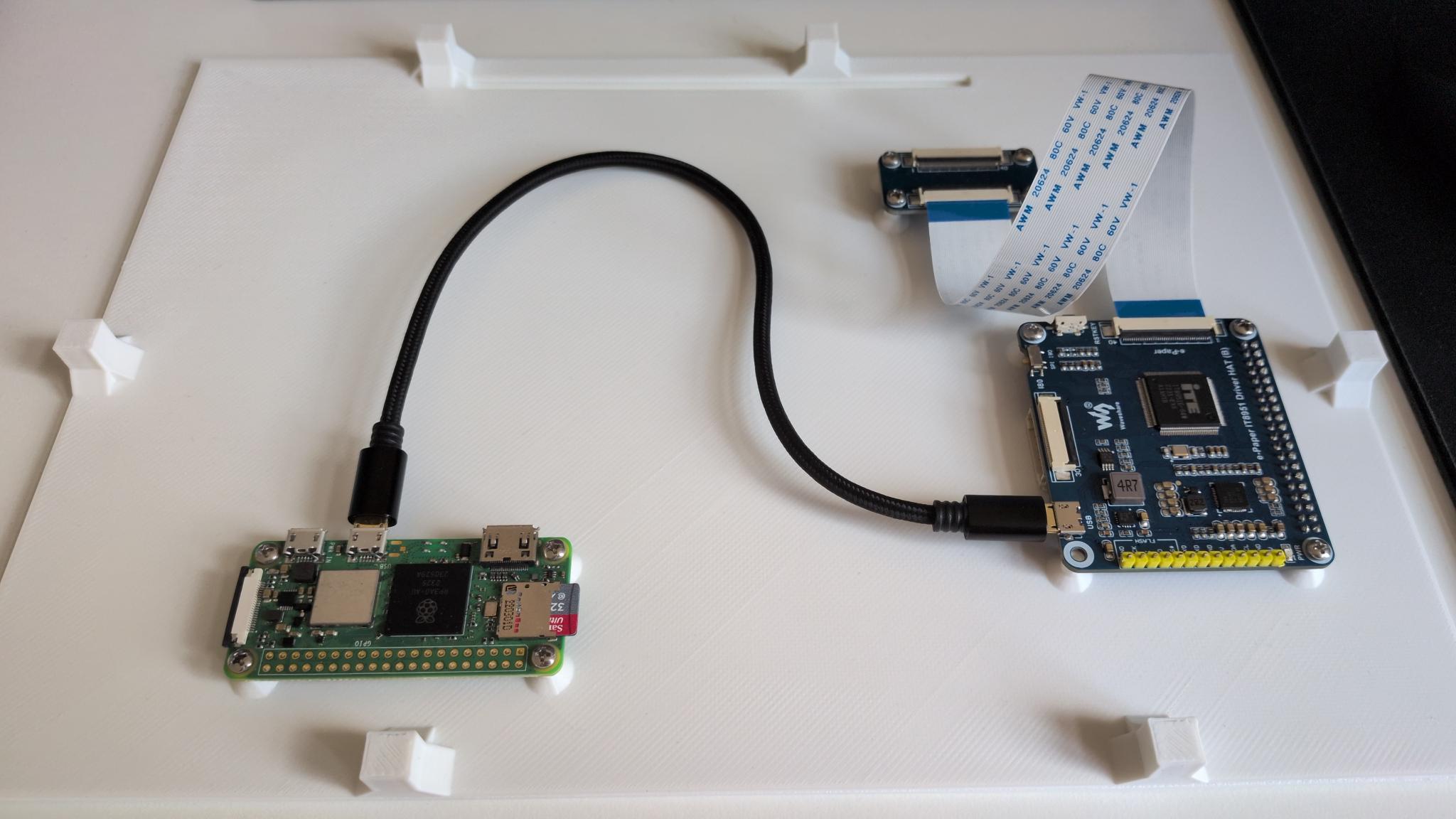 Printed backplate with hardware installed on it